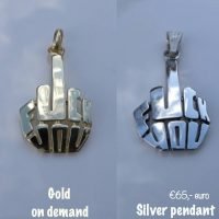 Silver Fuck You pendant.