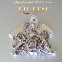 Silver Queen logo pendant.