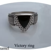 Victory Motorcycles ring with back enamel.