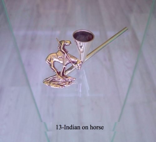 Silver weed pipe 13-Indian-on-horse.