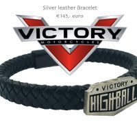 Victory Motorcycles Silver Leather Bracelet HighBall.