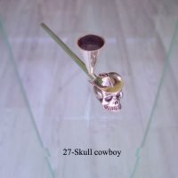 Silver weed pipe 27-Skull-cowboy.