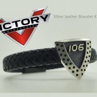 Victory Motorcycles Silver Leather Bracelet 106