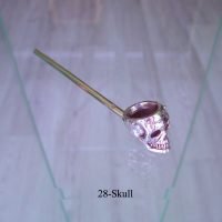 Silver weed pipe 28-skull.