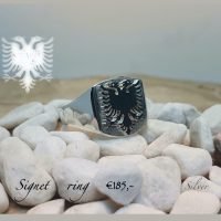 Silver signet eagle seal ring