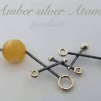 Silver Amber Atoms pendant