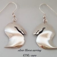 Horse earrings silver.