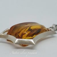 Silver Amber pendant